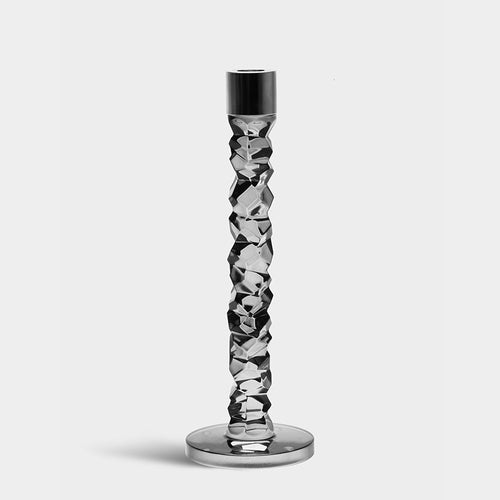 Orrefors Carat Candlestick Graphite Large
