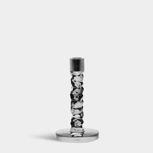 Orrefors Carat Candlestick Graphite Small
