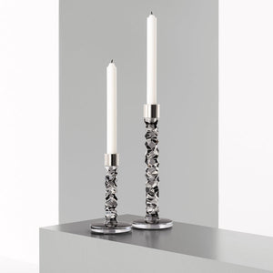 Orrefors Carat Candlestick Graphite Small
