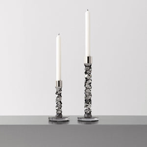 Orrefors Carat Candlestick Graphite Small
