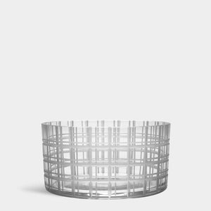 Orrefors Cut In Number Checkered Bowl Small