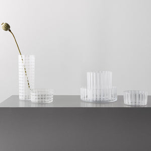 Orrefors Cut In Number Stripes Bowl Small