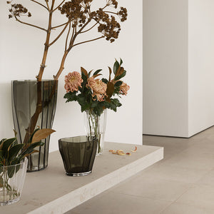 Orrefors Reed Vase Clear Low