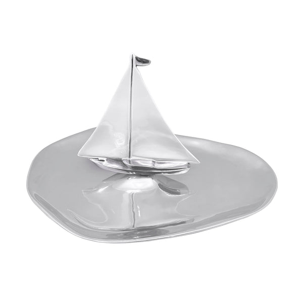 Load image into Gallery viewer, Mariposa White Sailboat Platter
