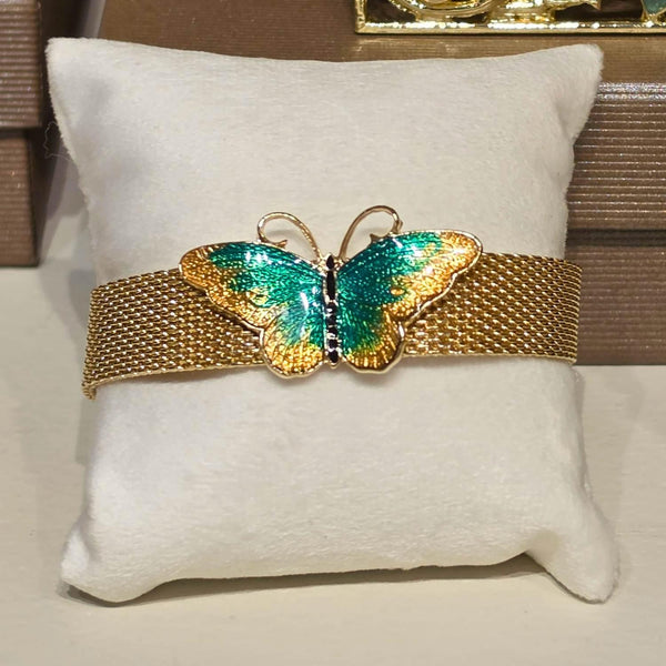 Load image into Gallery viewer, Olivia Riegel Enamel Butterfly Mesh Bracelet
