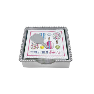 Mariposa Pickleball Drinks (1900) Beaded Napkin Box Set