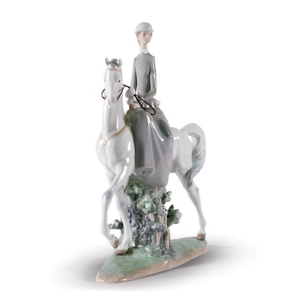 Load image into Gallery viewer, Lladro Woman on Horse Figurine
