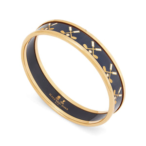 Halcyon Days Golf Club Navy & Gold Enamel Bangle