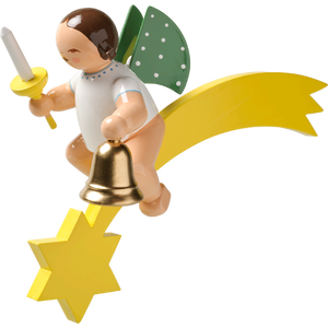 Wendt & Kuhn Angel with Bell and Candle, on Comet Figurine