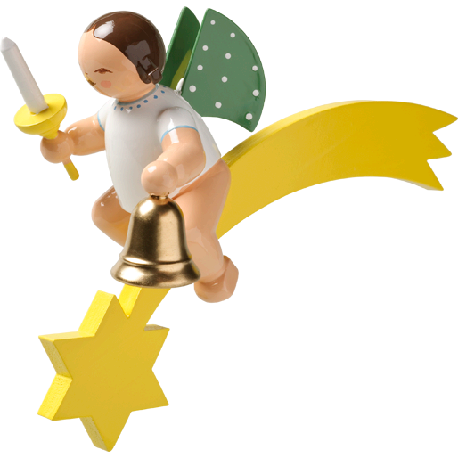 Wendt & Kuhn Angel with Bell and Candle, on Comet Figurine