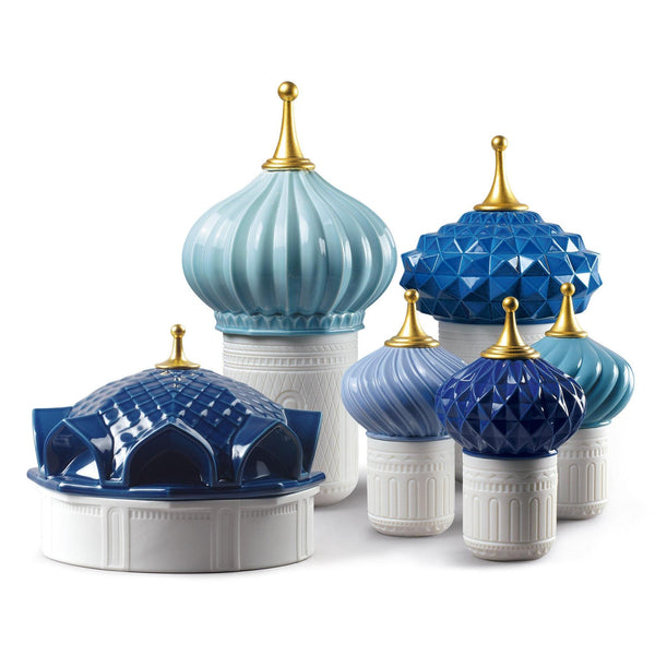 Load image into Gallery viewer, Lladro Blue Spire Candle 1001 Lights - Unbreakable Spirit Scent
