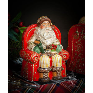 Vaillancourt Folk Art - Santa On His Red Throne - Chalkware Figurine