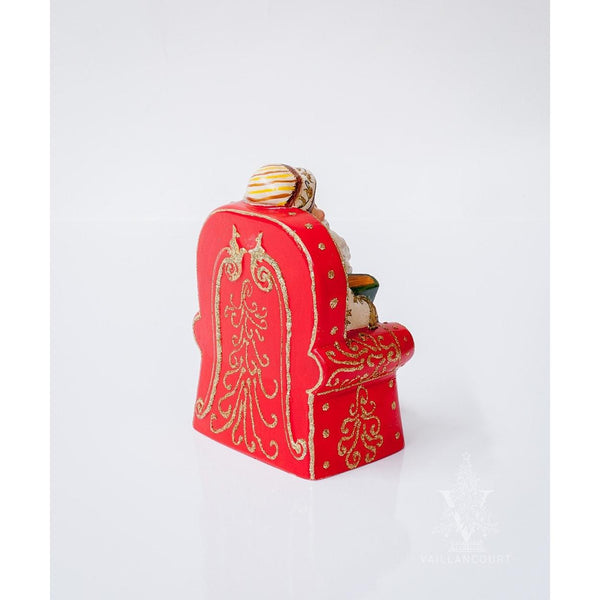 Load image into Gallery viewer, Vaillancourt Folk Art - Santa On His Red Throne - Chalkware Figurine
