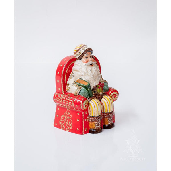 Load image into Gallery viewer, Vaillancourt Folk Art - Santa On His Red Throne - Chalkware Figurine

