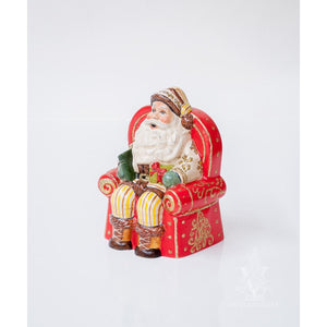 Vaillancourt Folk Art - Santa On His Red Throne - Chalkware Figurine