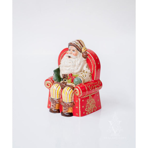 Load image into Gallery viewer, Vaillancourt Folk Art - Santa On His Red Throne - Chalkware Figurine
