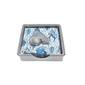 Mariposa Nautilus Shell (2004) Beaded Napkin Box Set