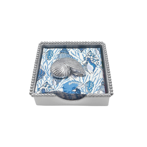 Load image into Gallery viewer, Mariposa Nautilus Shell (2004) Beaded Napkin Box Set
