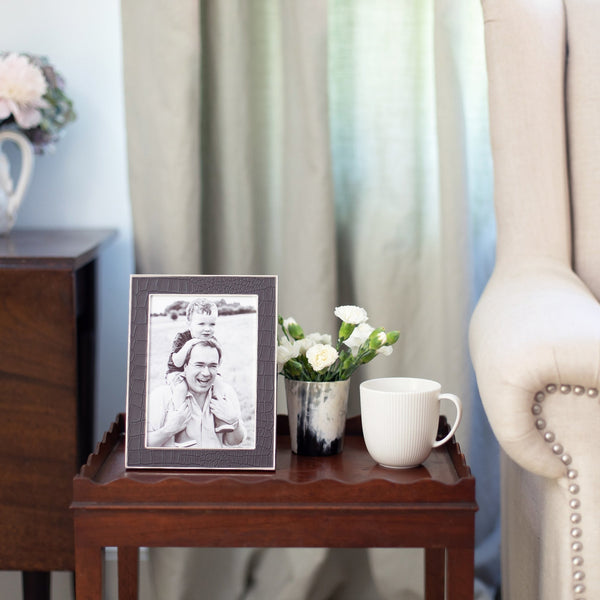 Load image into Gallery viewer, Addison Ross Chocolate Croc &amp; Silver Frame - 5 x 7 in
