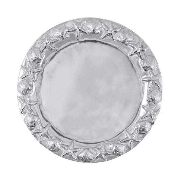 Load image into Gallery viewer, Mariposa Seashell Border Round Platter
