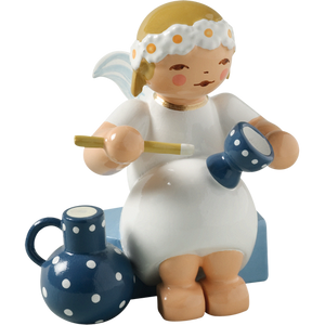 Wendt & Kuhn Marguerite Angel, Sitting, with Goblet and Jug Figurine