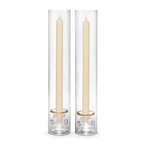 AERIN Sancia Taper Holder with Sleeve, Gold Rim, Set of 2