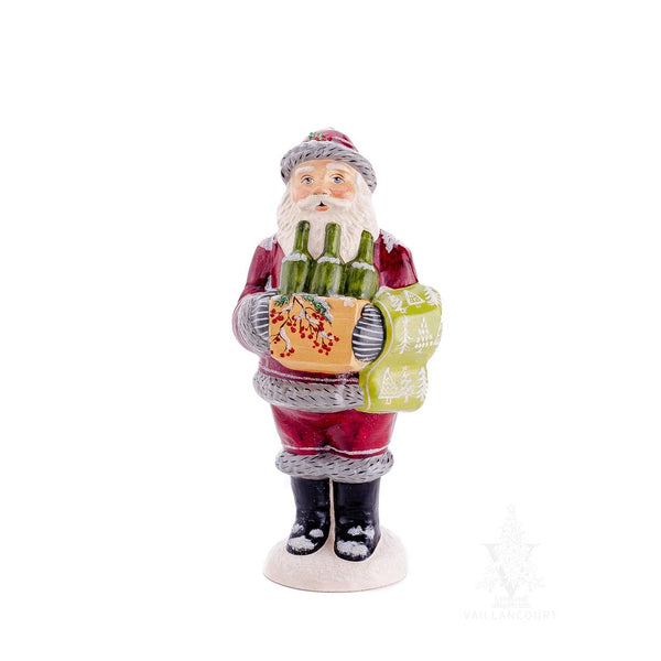 Load image into Gallery viewer, Vaillancourt Folk Art - Burgundy Wine Santa - Chalkware Figurine
