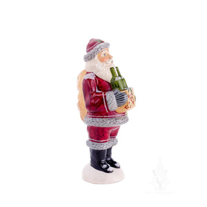 Vaillancourt Folk Art - Burgundy Wine Santa - Chalkware Figurine