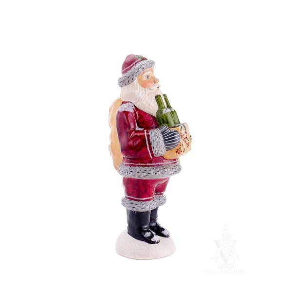 Load image into Gallery viewer, Vaillancourt Folk Art - Burgundy Wine Santa - Chalkware Figurine
