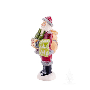 Vaillancourt Folk Art - Burgundy Wine Santa - Chalkware Figurine