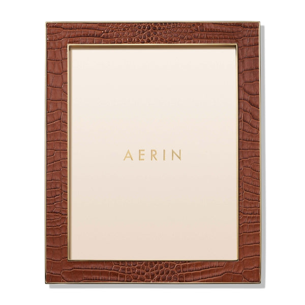 Load image into Gallery viewer, AERIN Classic Croc Leather Frame, Chestnut, 8x10
