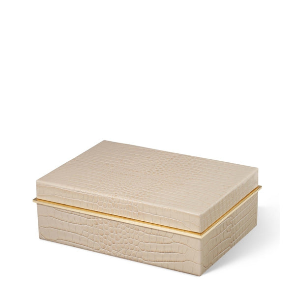 Load image into Gallery viewer, AERIN Classic Croc Leather Small Box, Fawn
