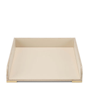 AERIN Classic Croc Leather Paper Tray, Fawn