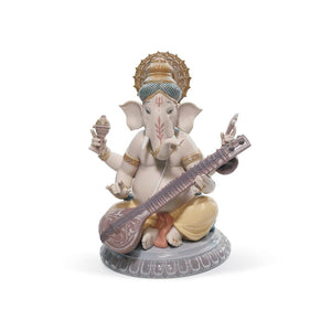 Lladro Veena Ganesha Figurine