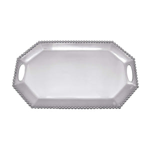 Mariposa Pearled Large Rectangular Octagonal Tray