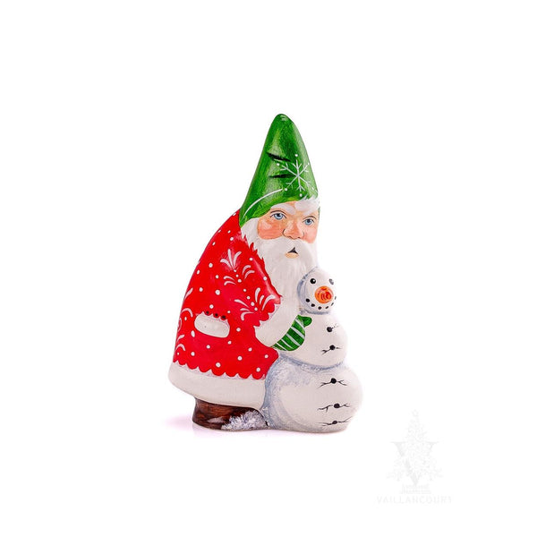 Load image into Gallery viewer, Vaillancourt Folk Art - Santa Building A Snowman - Chalkware Figurine
