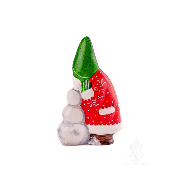 Load image into Gallery viewer, Vaillancourt Folk Art - Santa Building A Snowman - Chalkware Figurine
