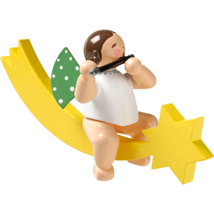 Wendt & Kuhn Angel with Transverse Flute, on Comet Tail