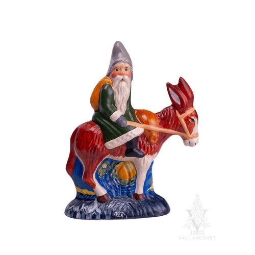 Vaillancourt Folk Art - Santa on Mule - Chalkware Figurine