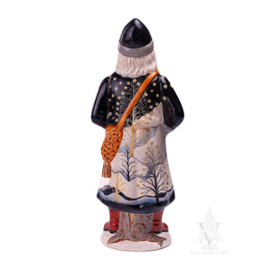 Vaillancourt Folk Art - Father Christmas on Winter’s Night Hike - Chalkware Figurine