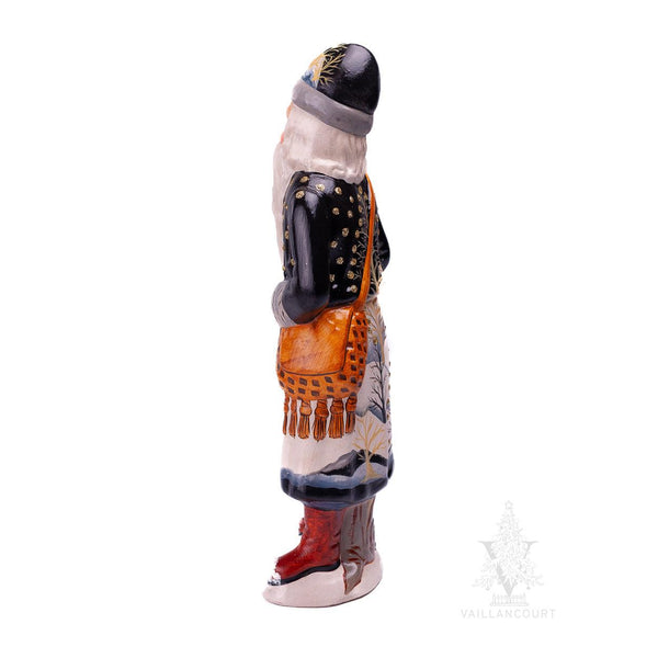 Load image into Gallery viewer, Vaillancourt Folk Art - Father Christmas on Winter’s Night Hike - Chalkware Figurine
