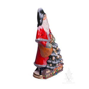 Vaillancourt Folk Art - German Christmas Market Santa in Red - Chalkware Figurine