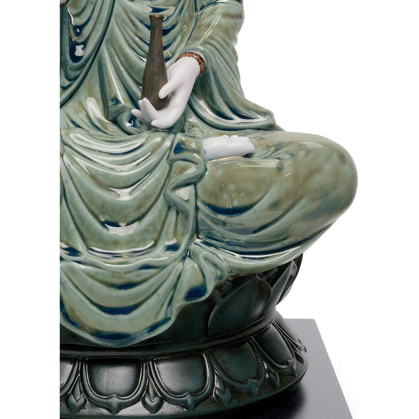 Load image into Gallery viewer, Lladro Kwan Yin Figurine - Green
