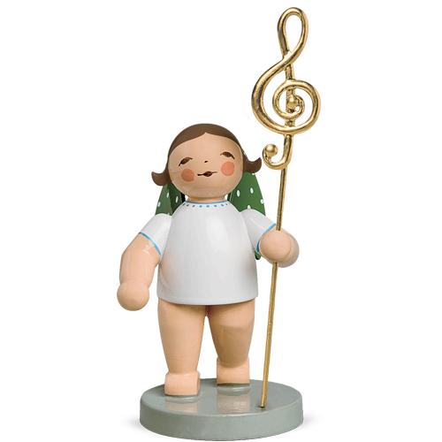 Wendt & Kuhn No. 2, Musikus, Angel with Clef - Gold-plated Figurine