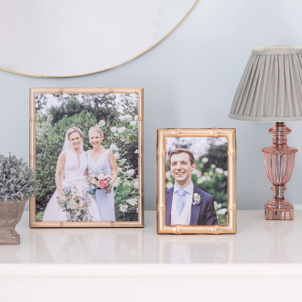 Load image into Gallery viewer, Addison Ross Bamboo Matte Gold Photo Frame - 5 x 7 in
