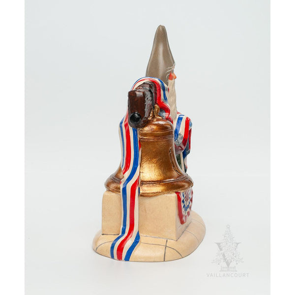Load image into Gallery viewer, Vaillancourt Folk Art - Liberty Bell Santa - Chalkware Figurine
