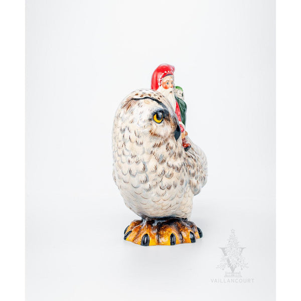 Load image into Gallery viewer, Vaillancourt Folk Art - Santa on Snowy Owl - Chalkware Figurine
