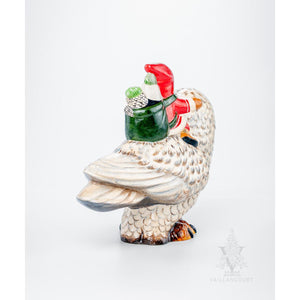 Vaillancourt Folk Art - Santa on Snowy Owl - Chalkware Figurine