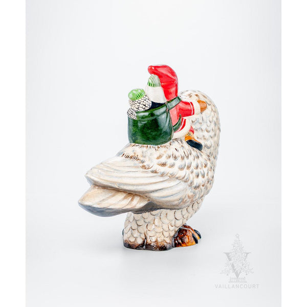 Load image into Gallery viewer, Vaillancourt Folk Art - Santa on Snowy Owl - Chalkware Figurine
