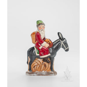 Vaillancourt Folk Art - Santa With Oranges on Mule - Chalkware Figurine